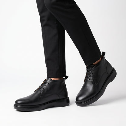 Corso, Chukka Noir 100% Cuir, Confort Absolu