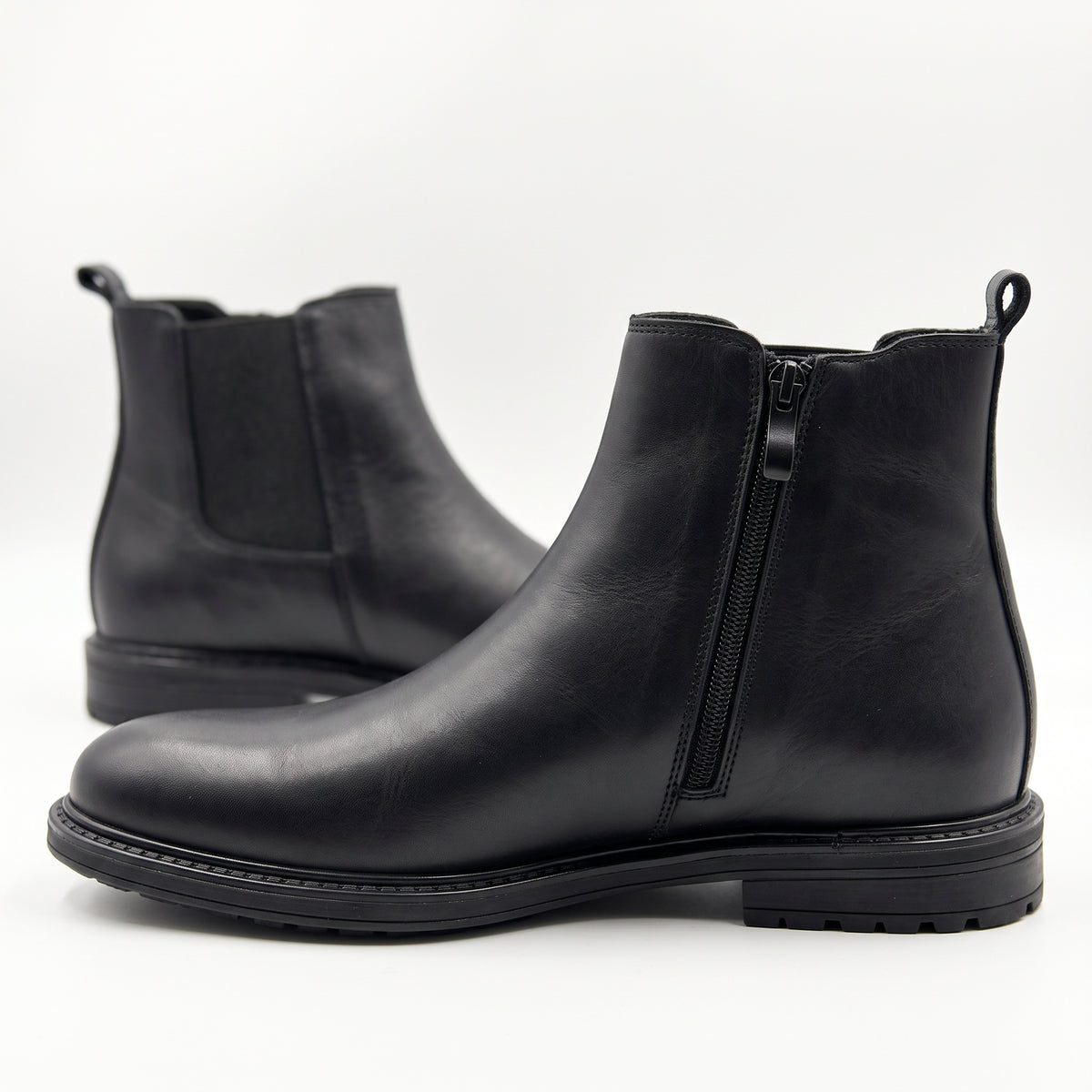 Sterling, Chelsea Zippée Noir 100% Cuir, Confort Absolu