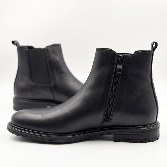 Sterling, Chelsea Zippée Noir 100% Cuir, Confort Absolu