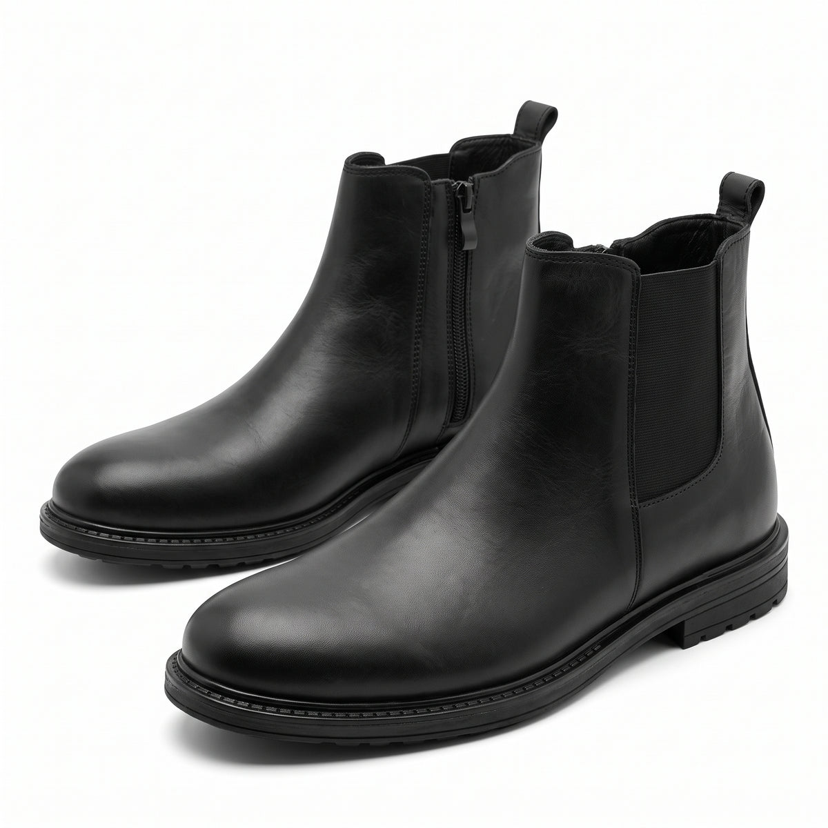 Sterling, Chelsea Zippée Noir 100% Cuir, Confort Absolu
