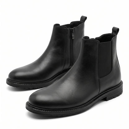 Sterling, Chelsea Zippée Noir 100% Cuir, Confort Absolu