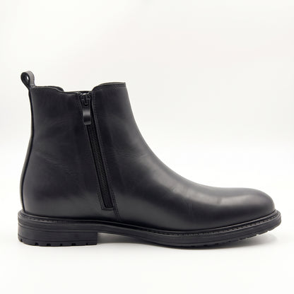 Sterling, Chelsea Zippée Noir 100% Cuir, Confort Absolu