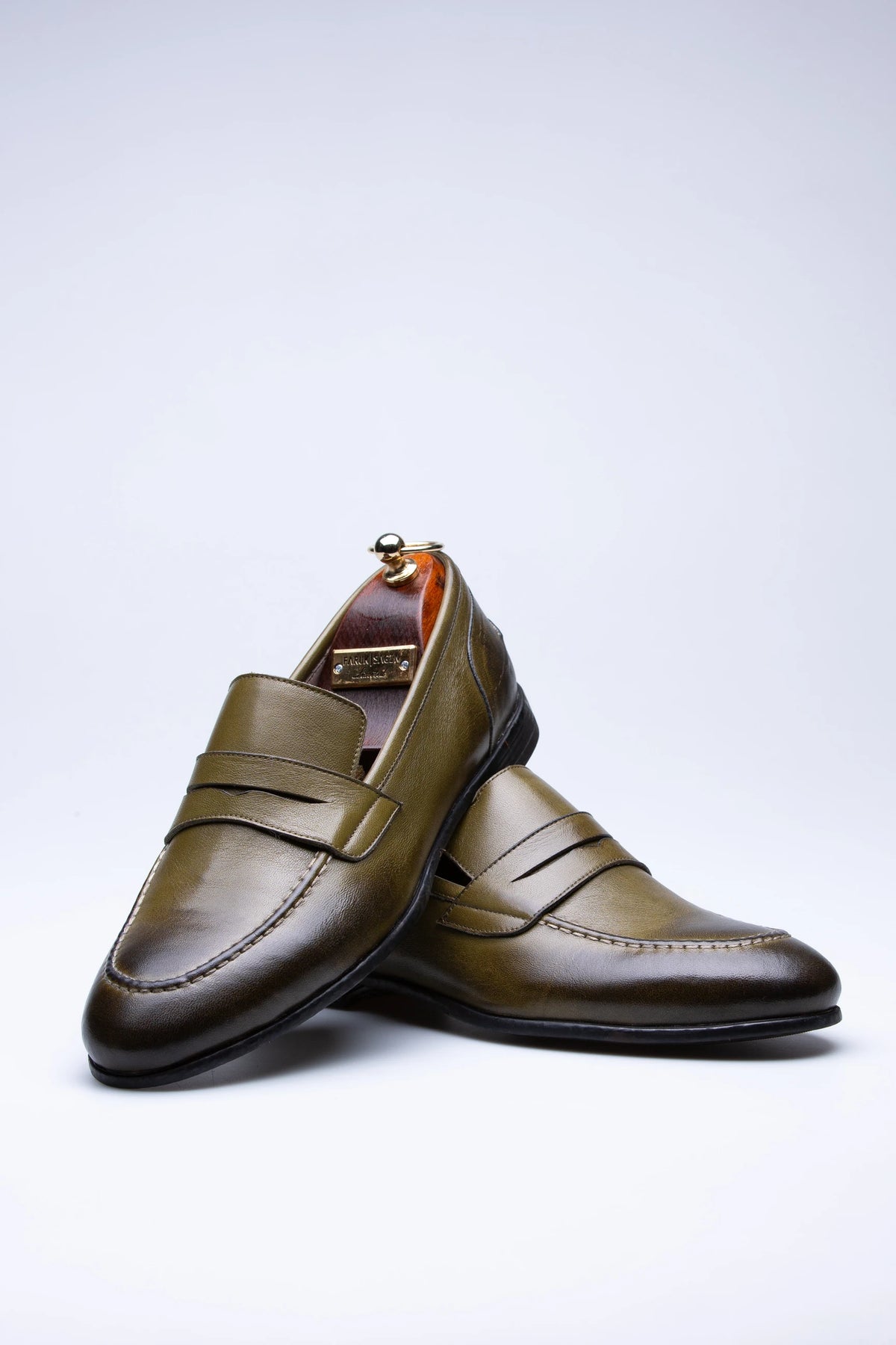 Pietra, Mocassins Vert Olive 100% Cuir, Allure Chic