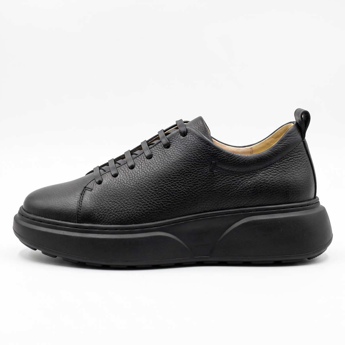 Nero, Sneakers Noir & Marron 100% Cuir, Allure Chic