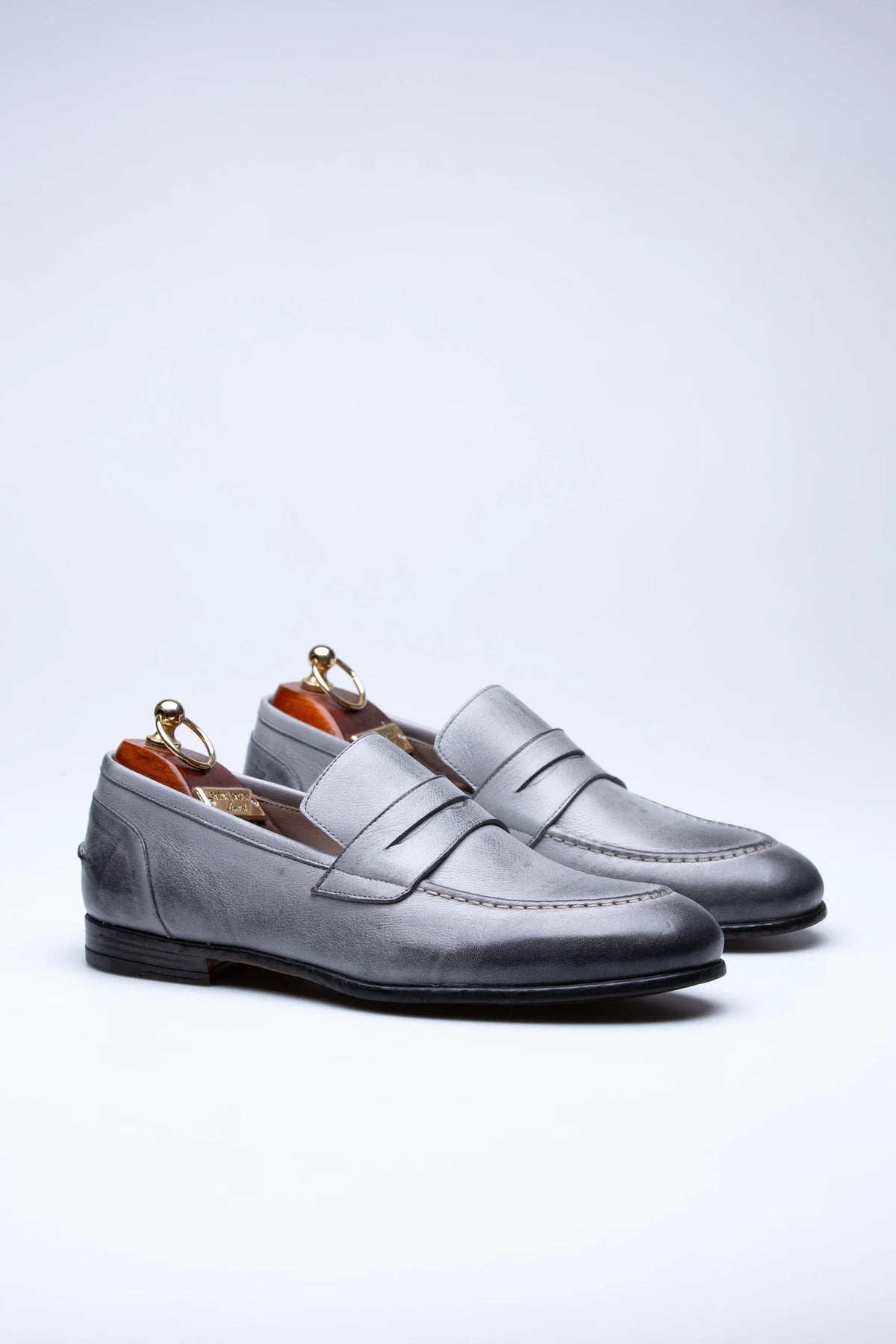 Pietra, Mocassins Gris 100% Cuir, Style Intemporel