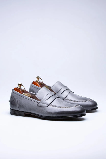 Pietra, Mocassins Gris 100% Cuir, Style Intemporel