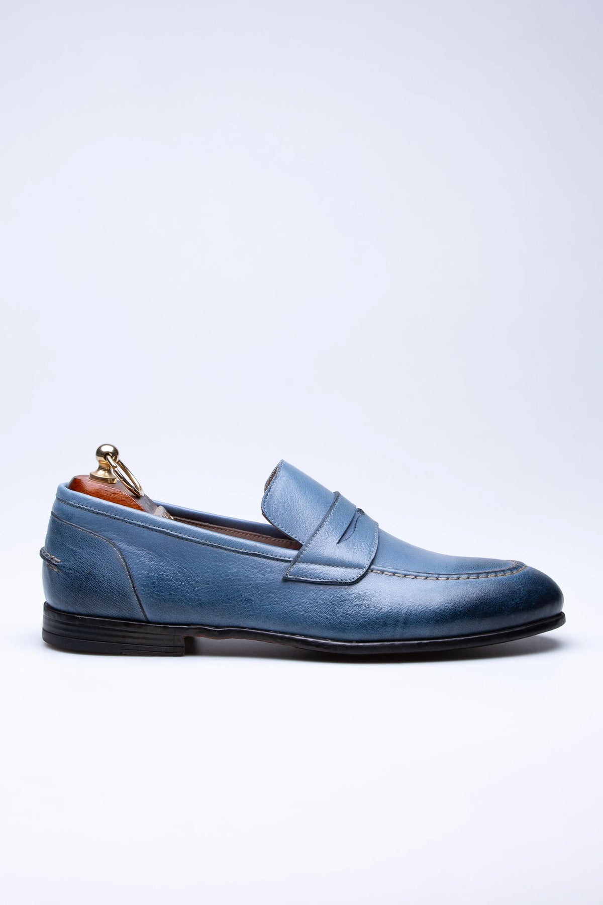 Pietra, Mocassins Bleu 100% Cuir, Style Intemporel
