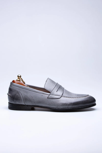 Pietra, Mocassins Gris 100% Cuir, Style Intemporel